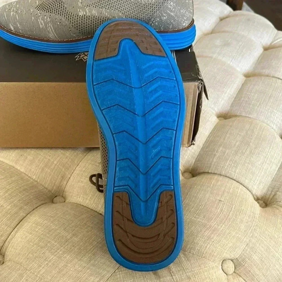 Bergamo Tech Knit Oxford Breathable Dress Shoes Khaki-Electric Blue - Picture 7 of 7